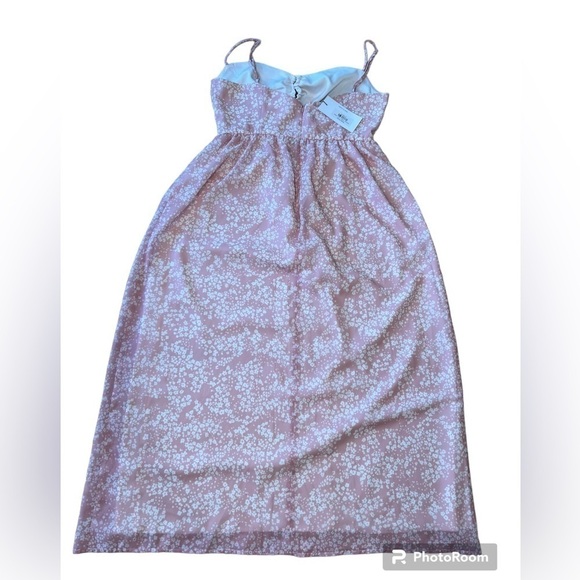 NWT Park & Fifth Wylie Rosa pink & white floral spaghetti strap midi dress - Picture 7 of 11